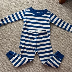 Hannah Andersson Blue ans White Striped Pajama Set 3t